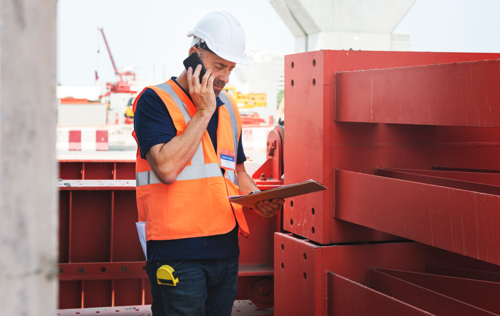Single Working Man Outdoors Construction Concept P4A3MRU 1024x647